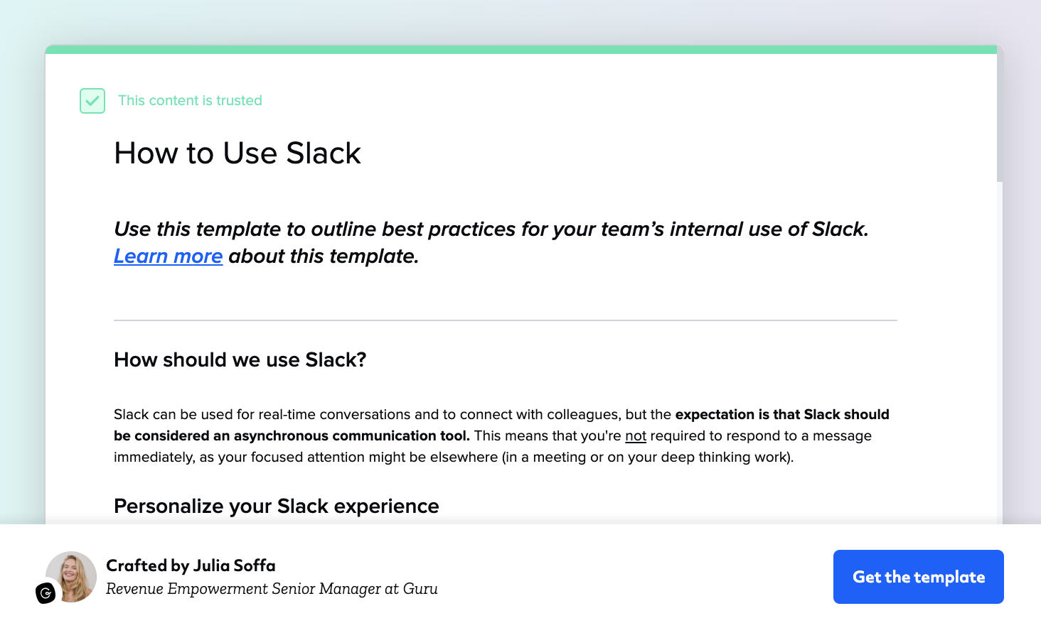 How to Use Slack Template