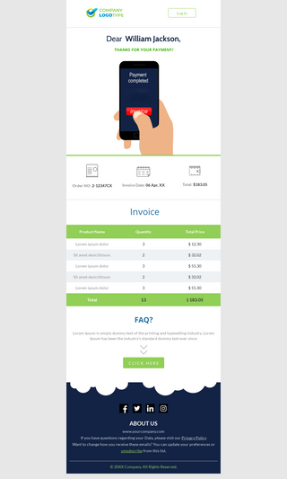 Payment Confirmation Email Template | Unlayer