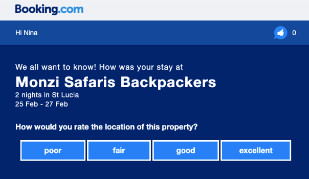 Example of reviews being used in emails