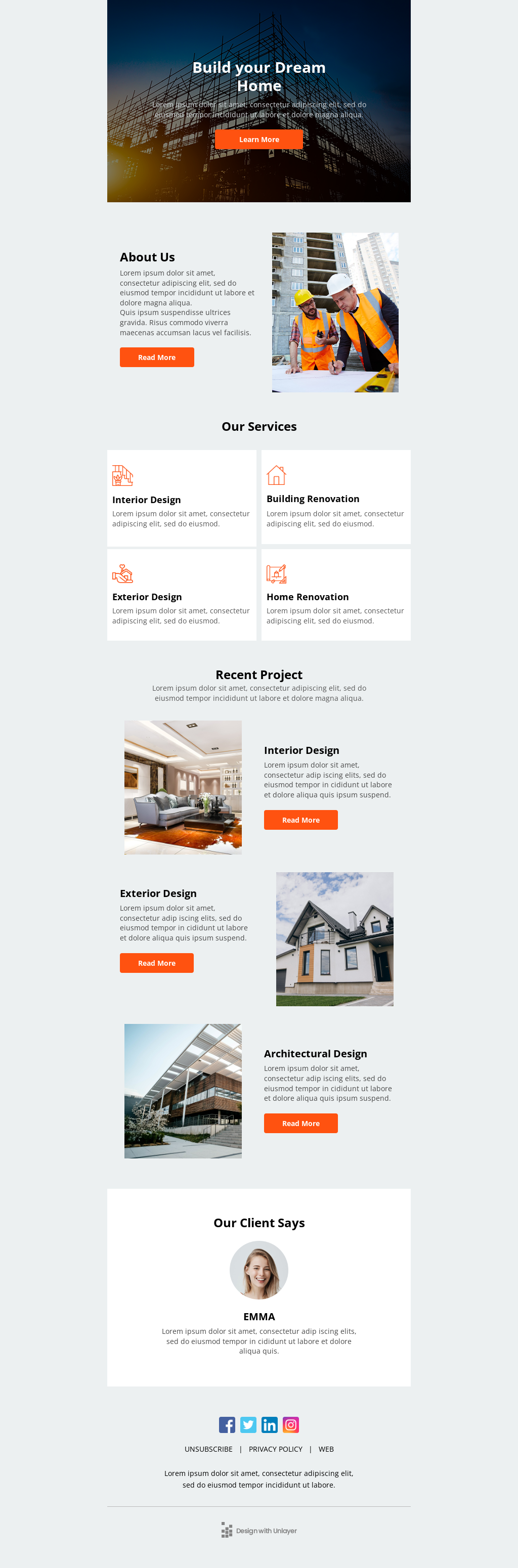 Free Email Templates For Construction Unlayer