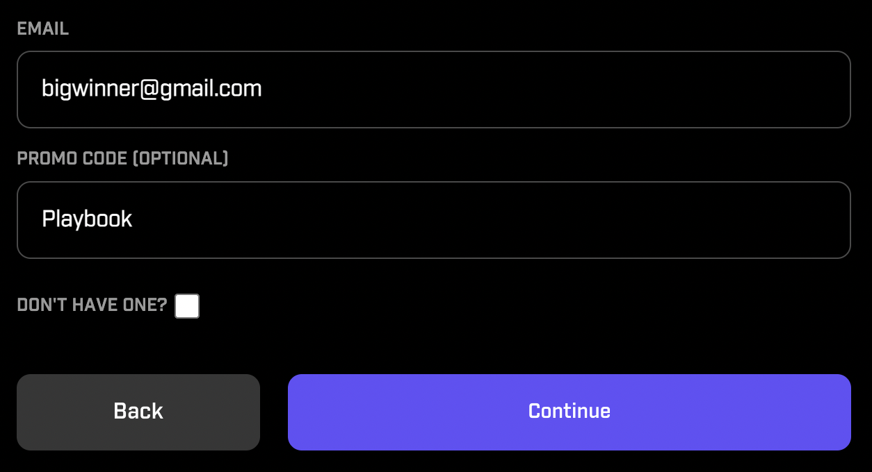 Visualization of prizepicks signup form