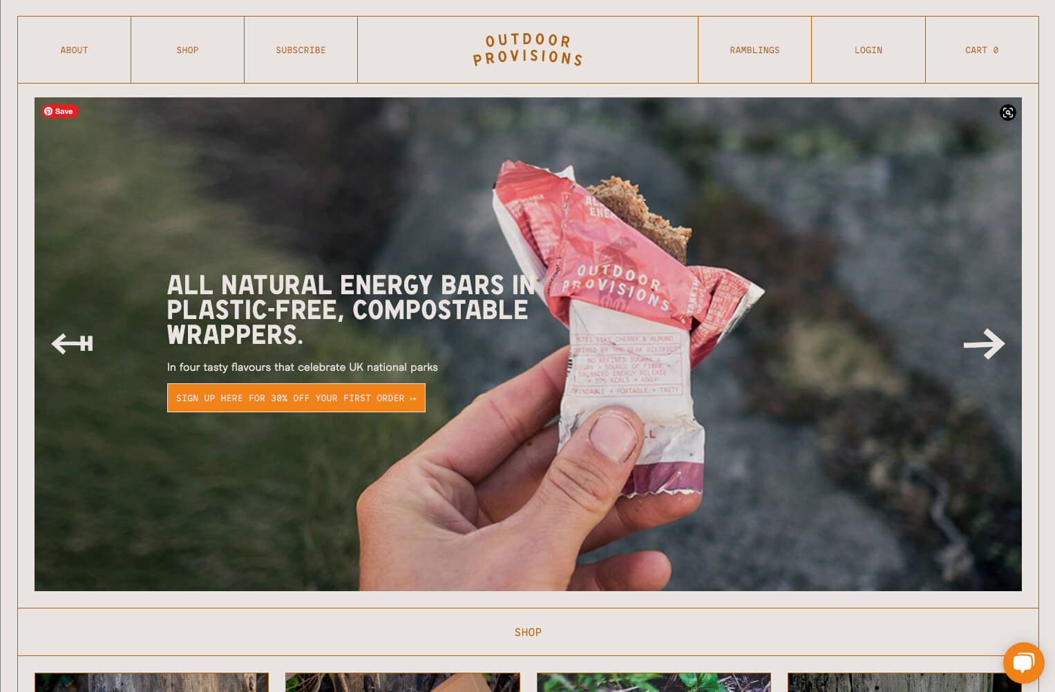 Outdoor Provisions Website built on Craft Commerce