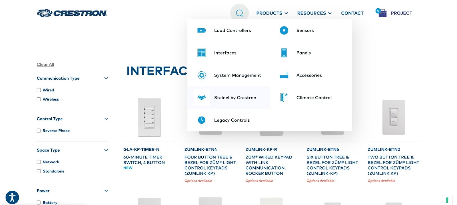 A screenshot of Creston Lightings new product catolog page built by Responsival using the Webflow API.