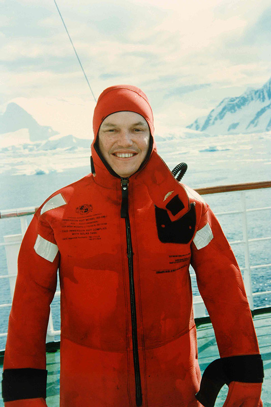 Dr Rod smiling after being rescued 