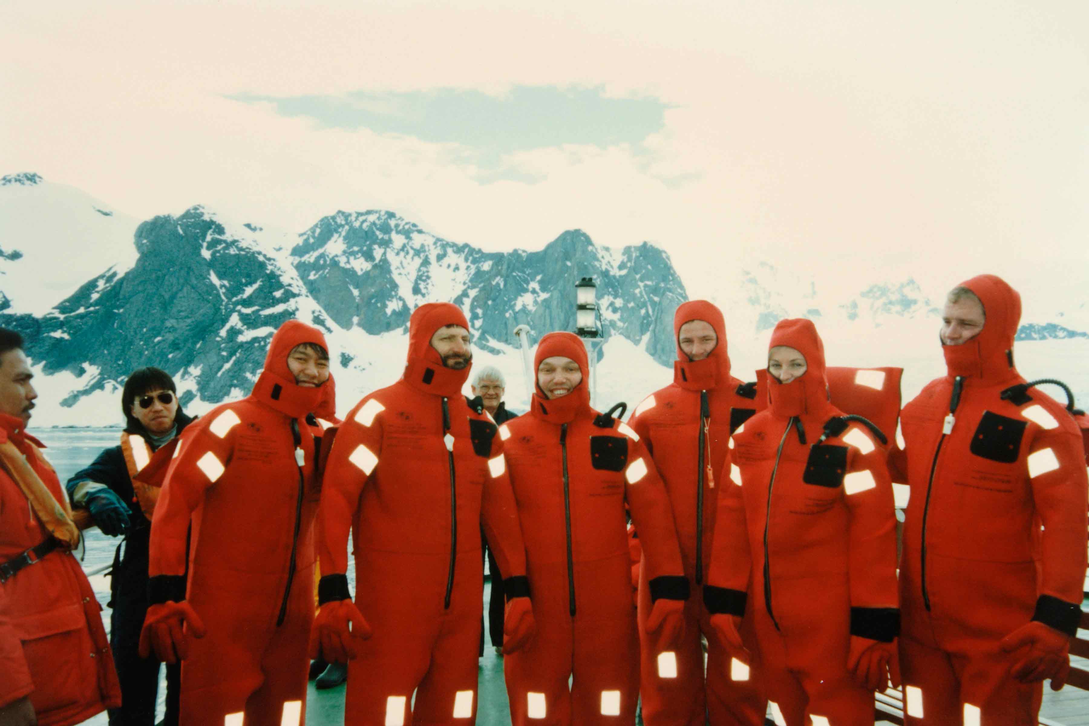 The crew in wet suits