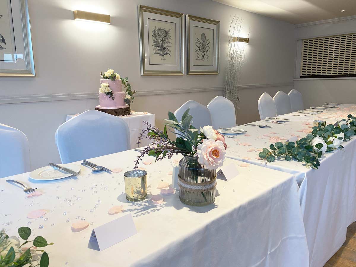 Head table for the bride and groom in the Ballroom