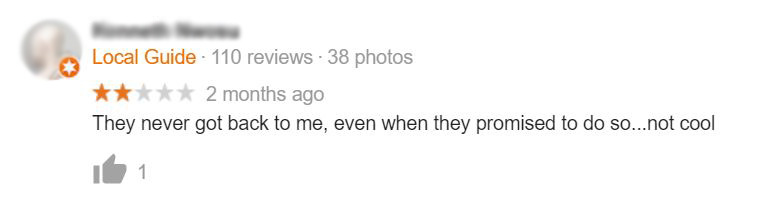 negative google my business review