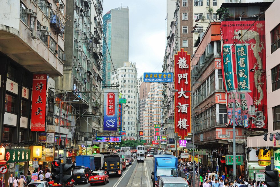 Det er hektisk i Asias internasjonale forretnings og finanssentrum.