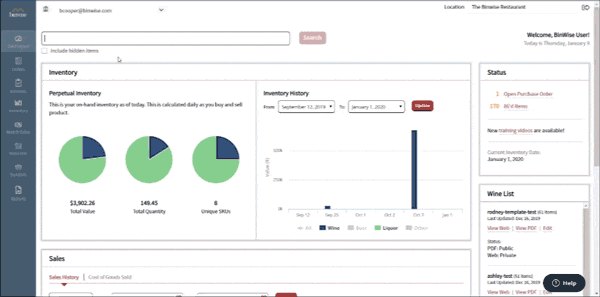 binwise inventory variance report