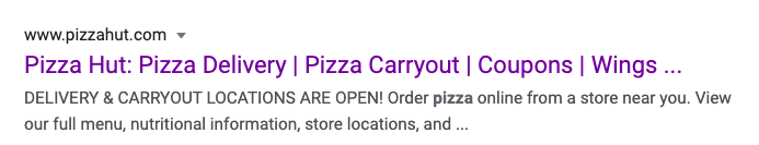 restaurant seo meta description example