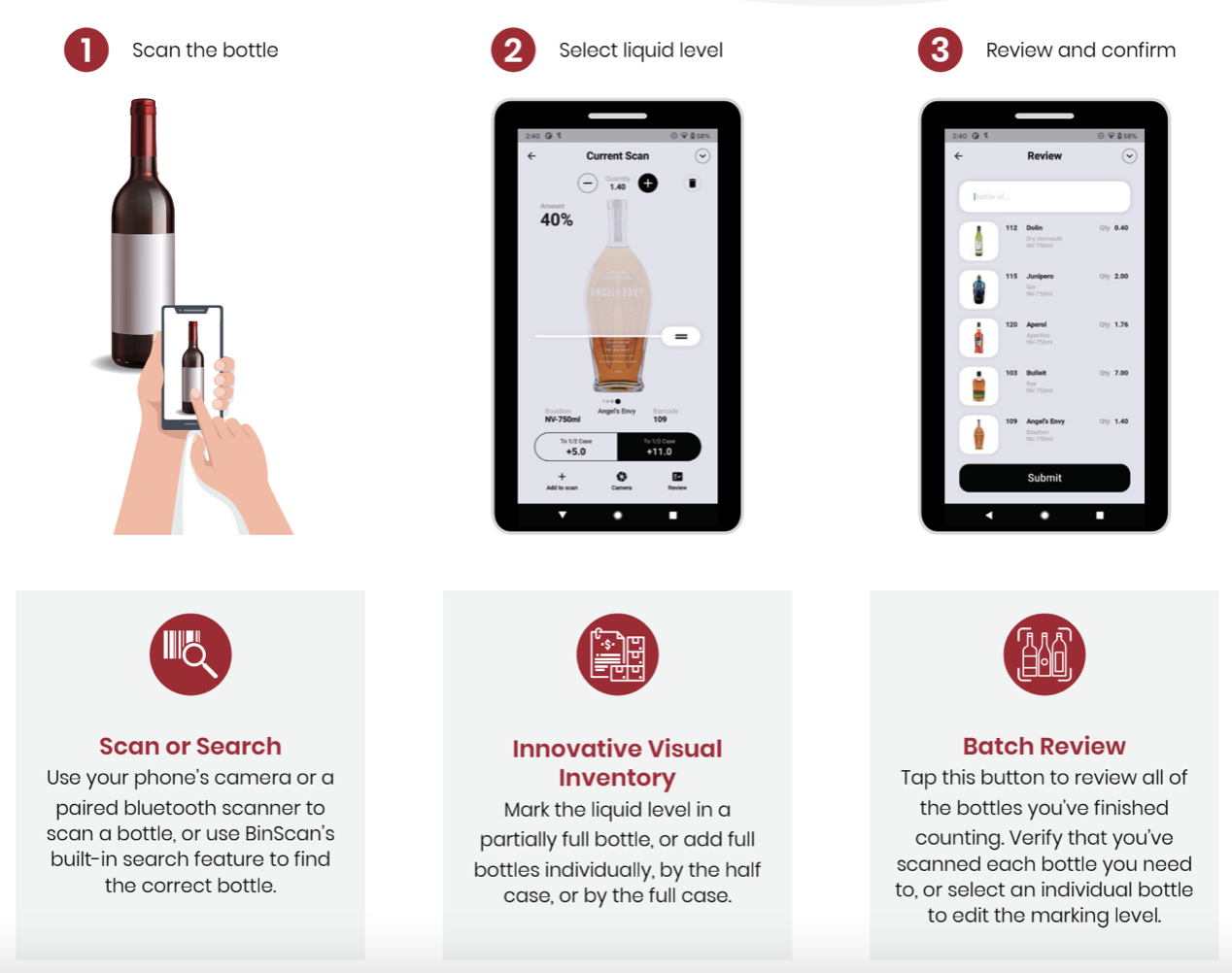 three steps to use BinScan 3.0