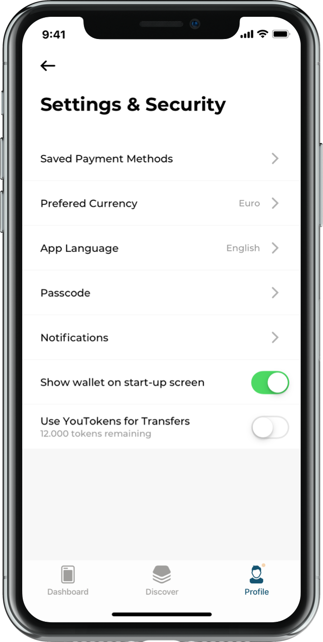 App Profile & Settings
