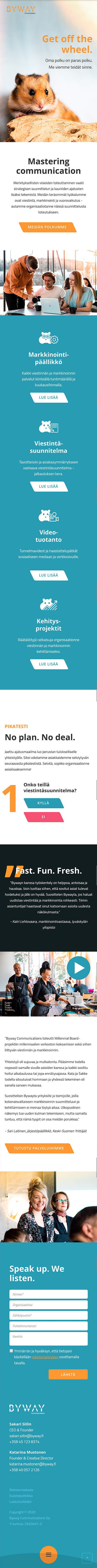 Byway Communications responsiiviset verkkosivut mobiili