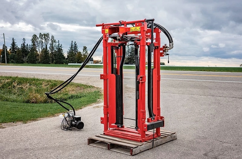 Cowcatcher Double Headgate Manual Catch & Hydraulic Swing Back