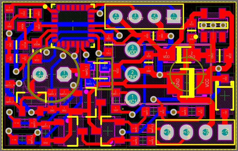 PCB layout in CAD engineering development PCBA electronics board prototype