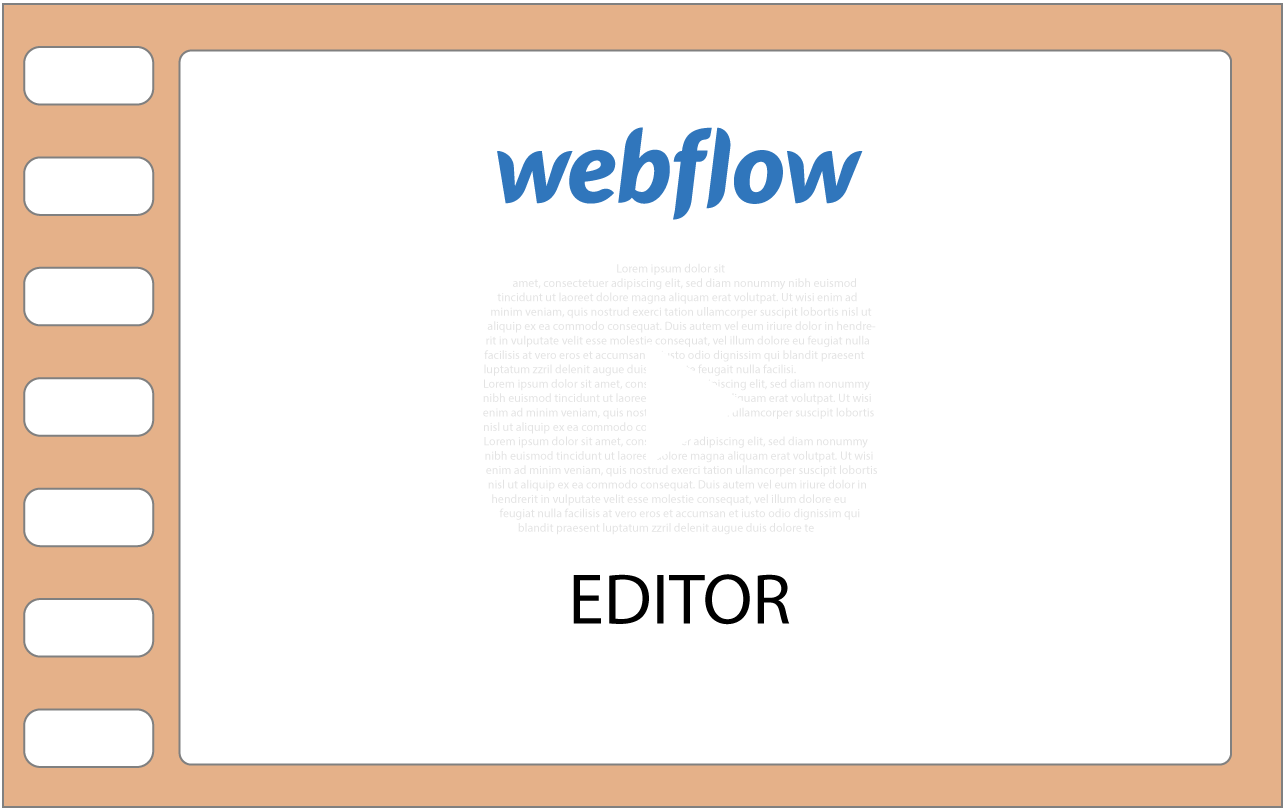 webflow editor filmstrip achtergrond