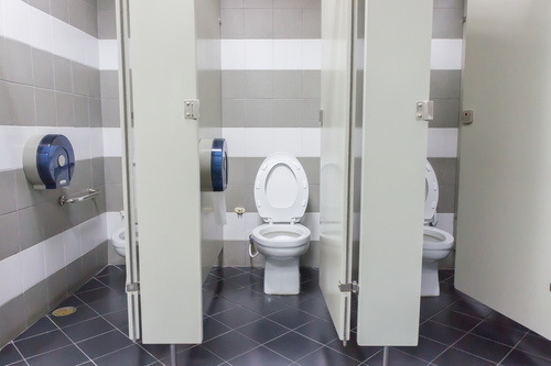 Office toilets with germs