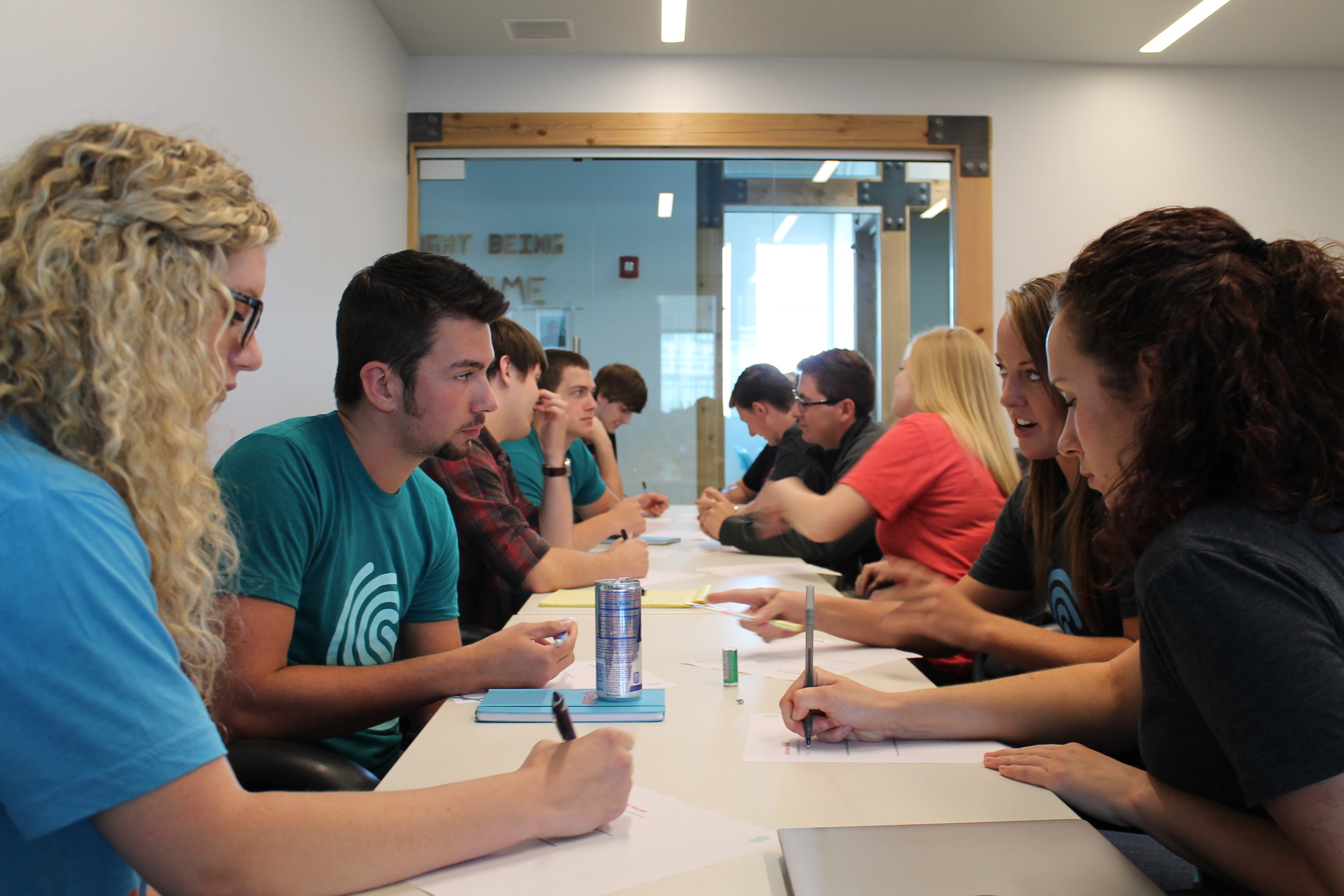 2016 interns participate in one of the many developmental courses offered throughout the summer. These workshops — including topics such as Radical Candor and project management — give interns the tools they need to be successful in their roles at Spreetail and beyond.