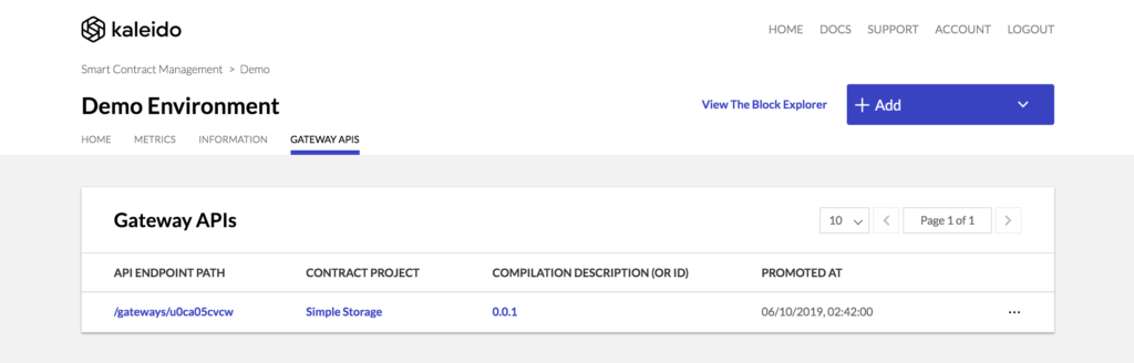 Kaleido Smart Contract Management - Registry