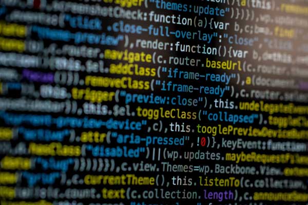 computerscherm vol met programmeer code