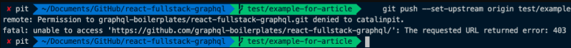 Git clone error example