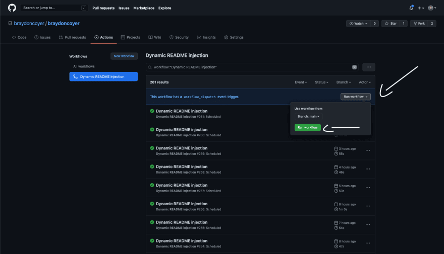 Manually run the workflow