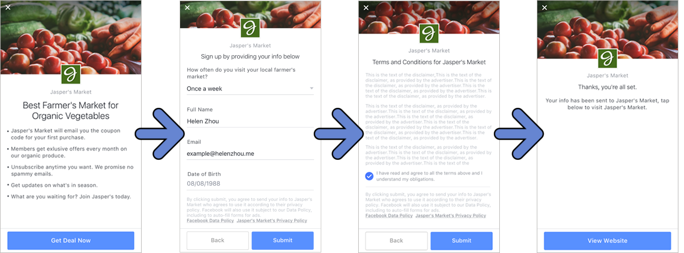 Facebook Lead Ads Journey