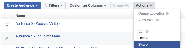 Facebook Share Audiences
