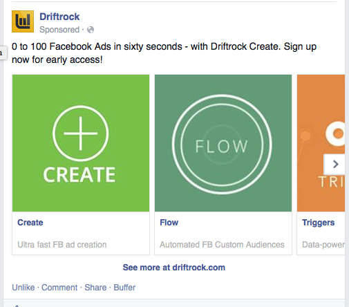 Facebook Carousel Ads Showcasing Tools