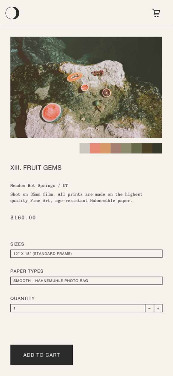 SOS Foods: Webdesign of product page, Baharat, Mobile breakpoint