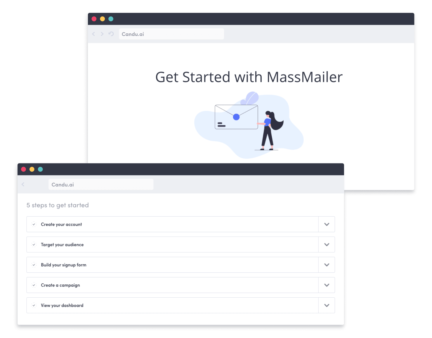Use Candu's drag-and-drop web builder to create the best customer onboarding processes and get your SaaS clients up and running.