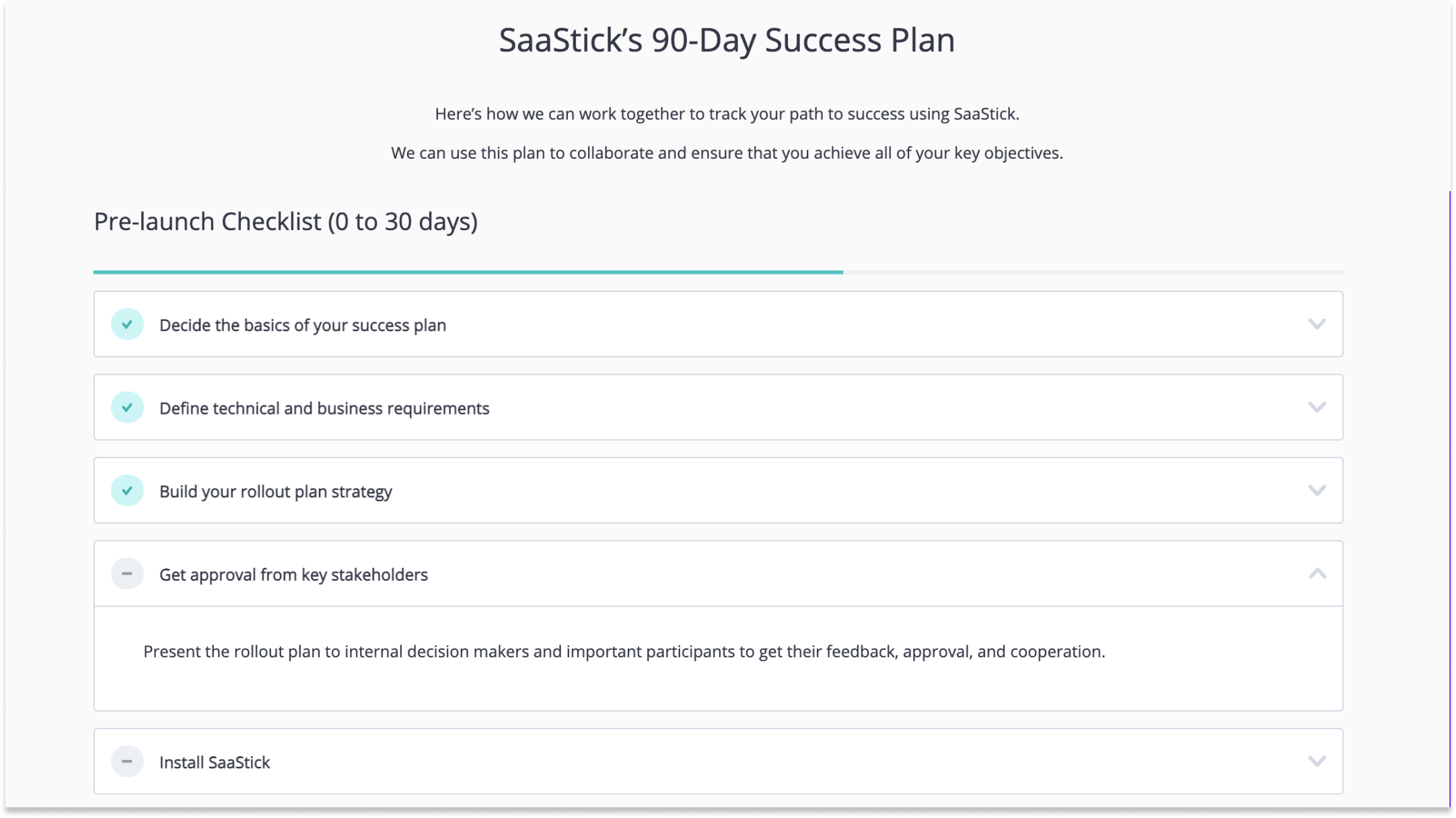 Success Plan Checklist Example
