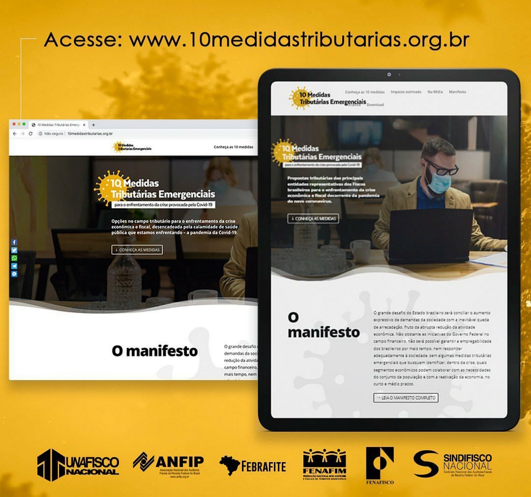 Entidades do Fisco lançam site para promover propostas tributárias de enfrentamento à crise