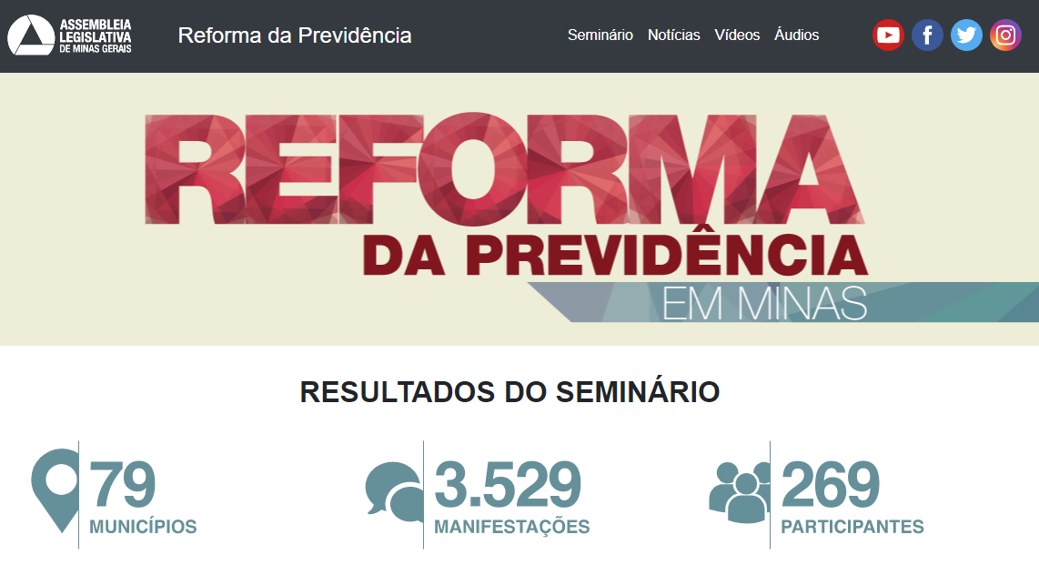 ALMG lança hotsite sobre a reforma da Previdência