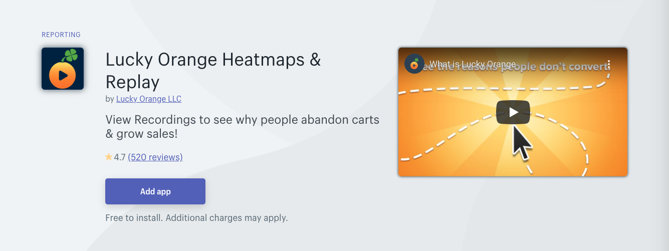 lucky orange shopify app
