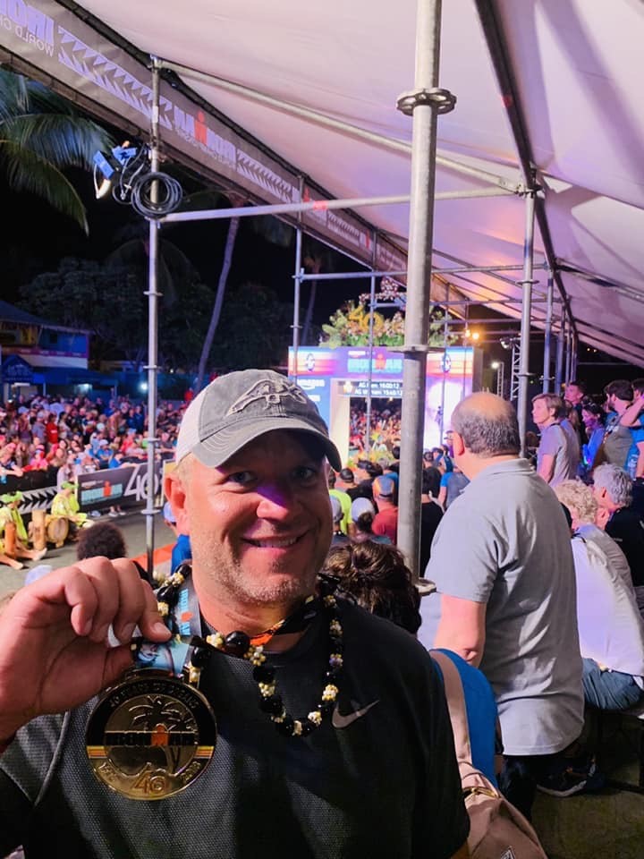 Eric Koenigs with his IRONMAN World Championship medal