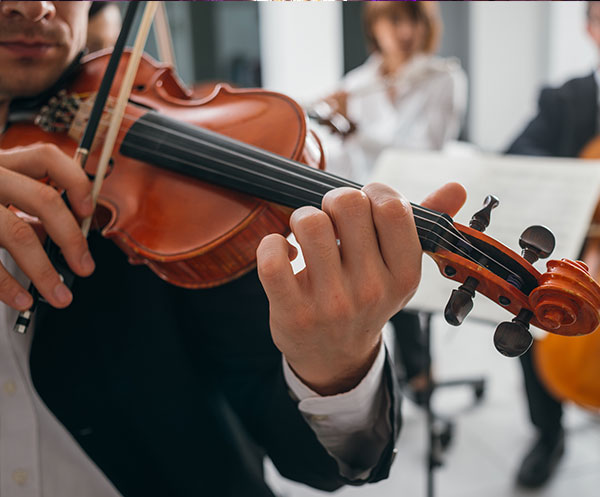 man playing violin