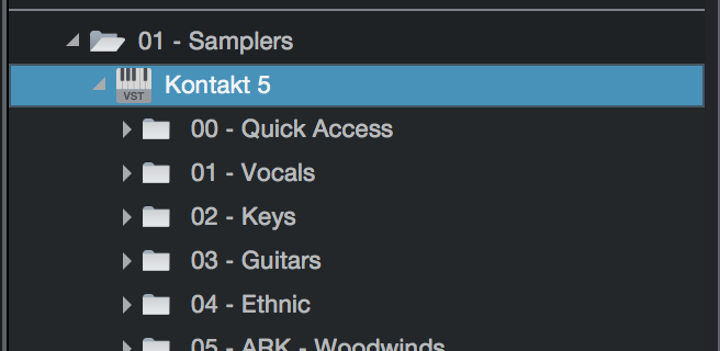 View Instrument Presets