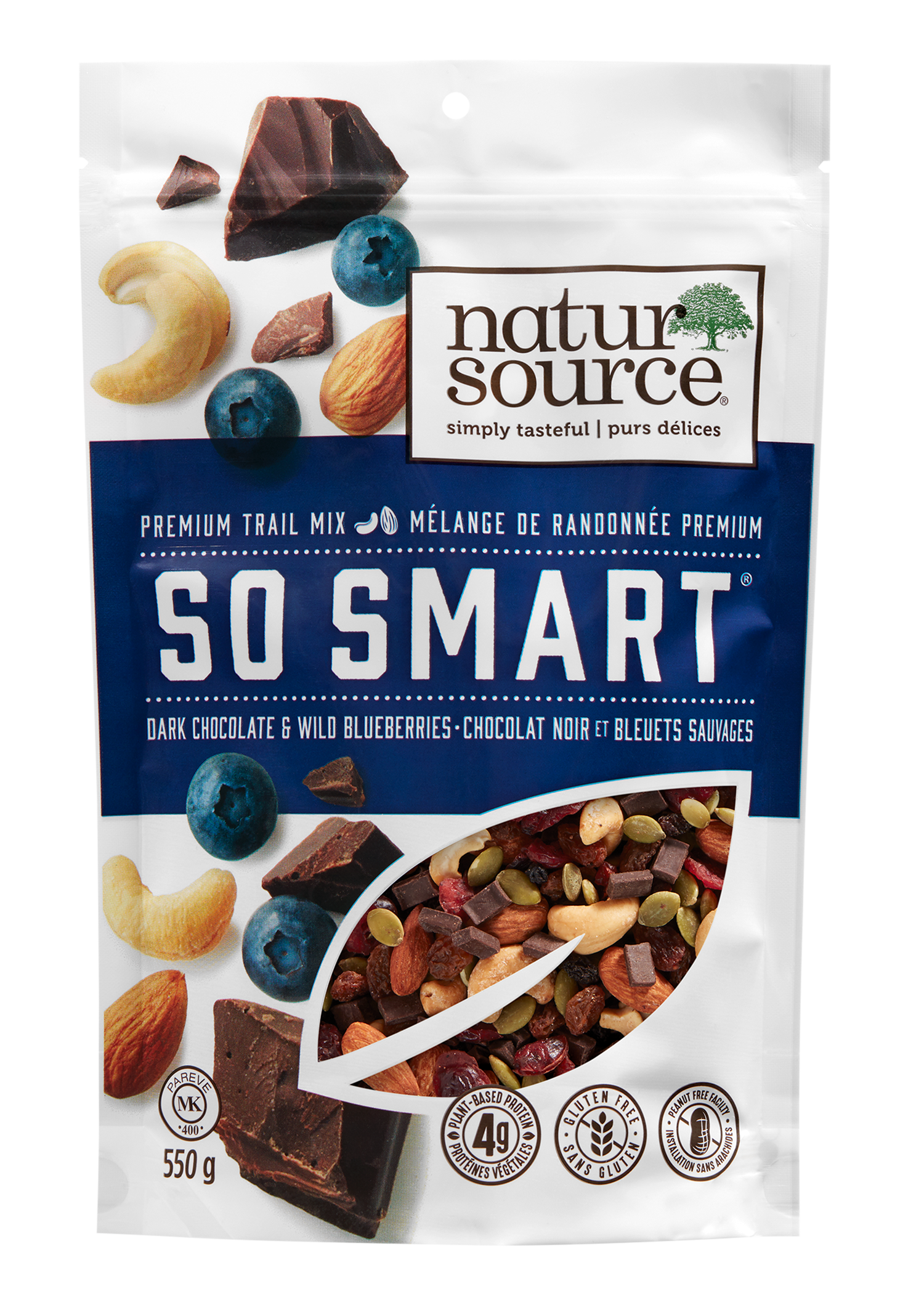 Mélange de randonnée premium So Smart® de natursource au chocolat noir et bleuets sauvages