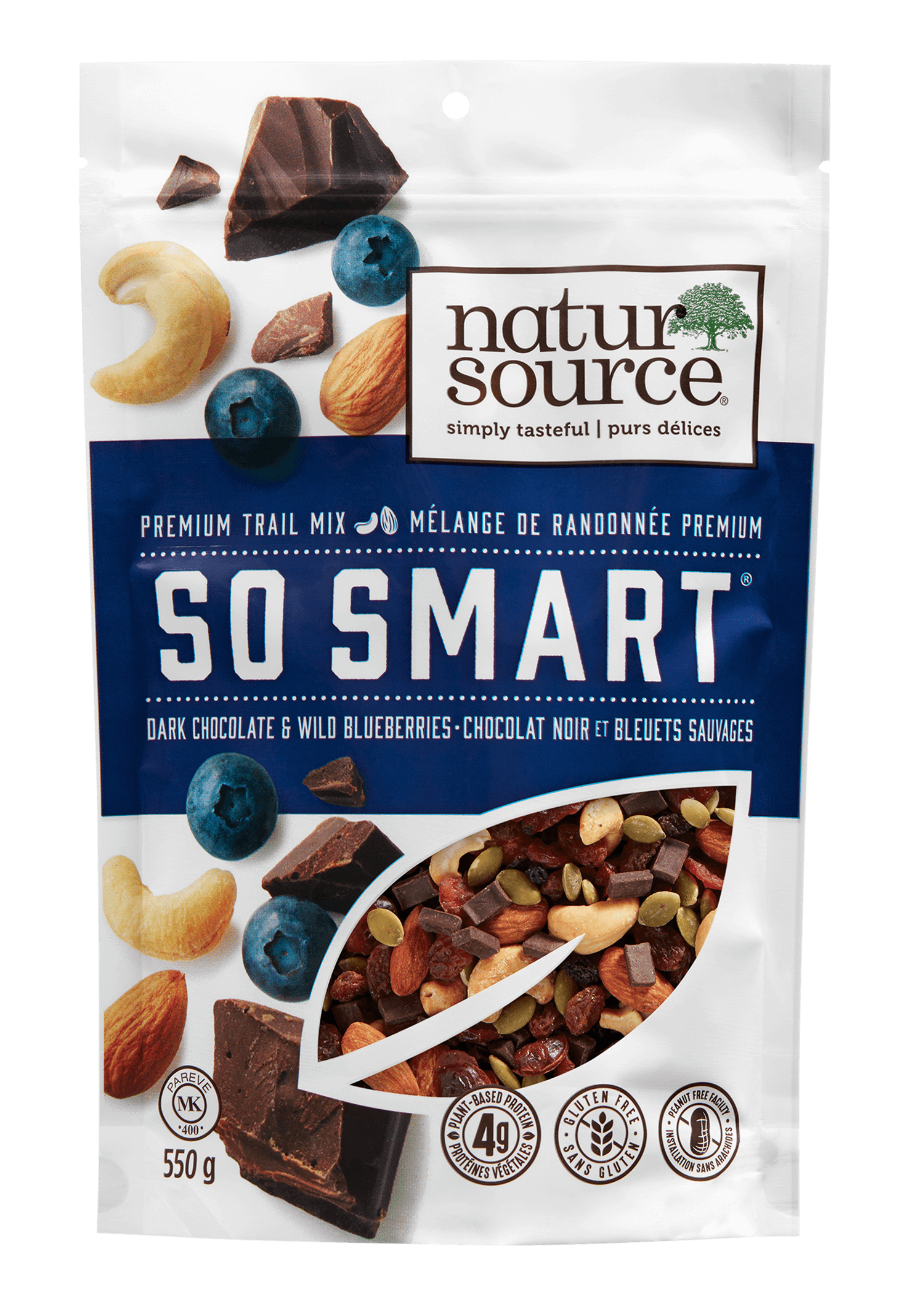 Mélange de randonnée premium So Smart® de natursource au chocolat noir et bleuets sauvages