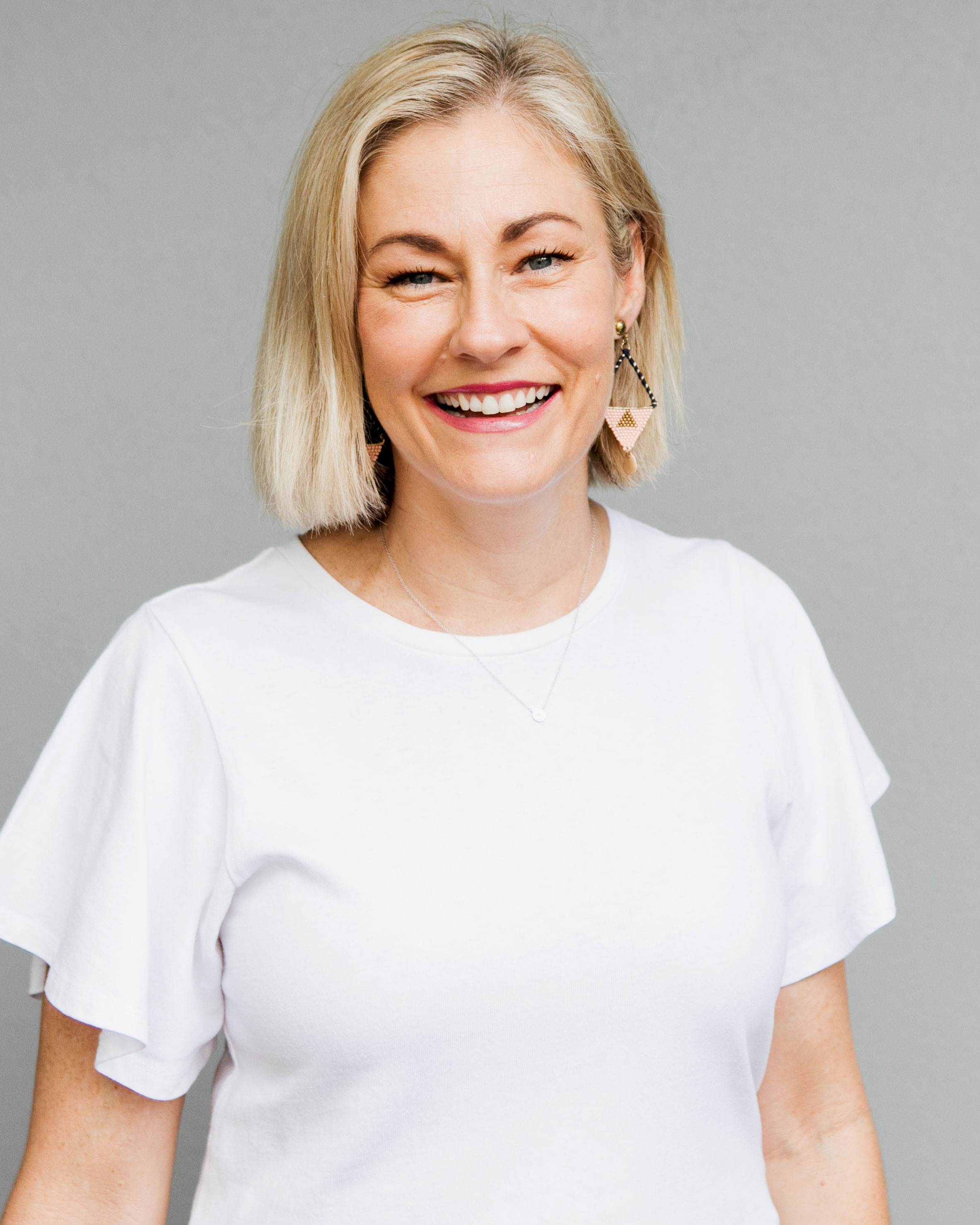 Smiling blonde woman