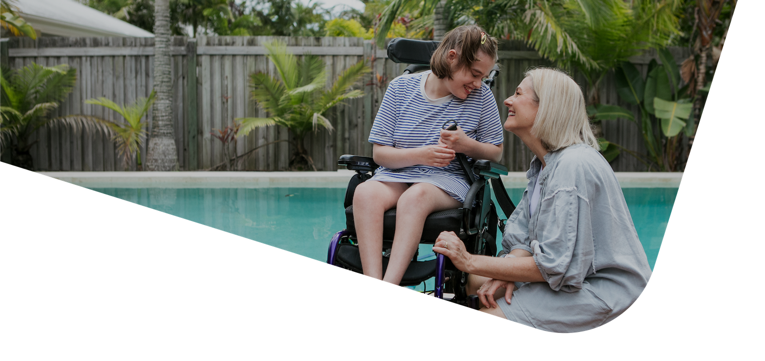 Young woman talking on headset