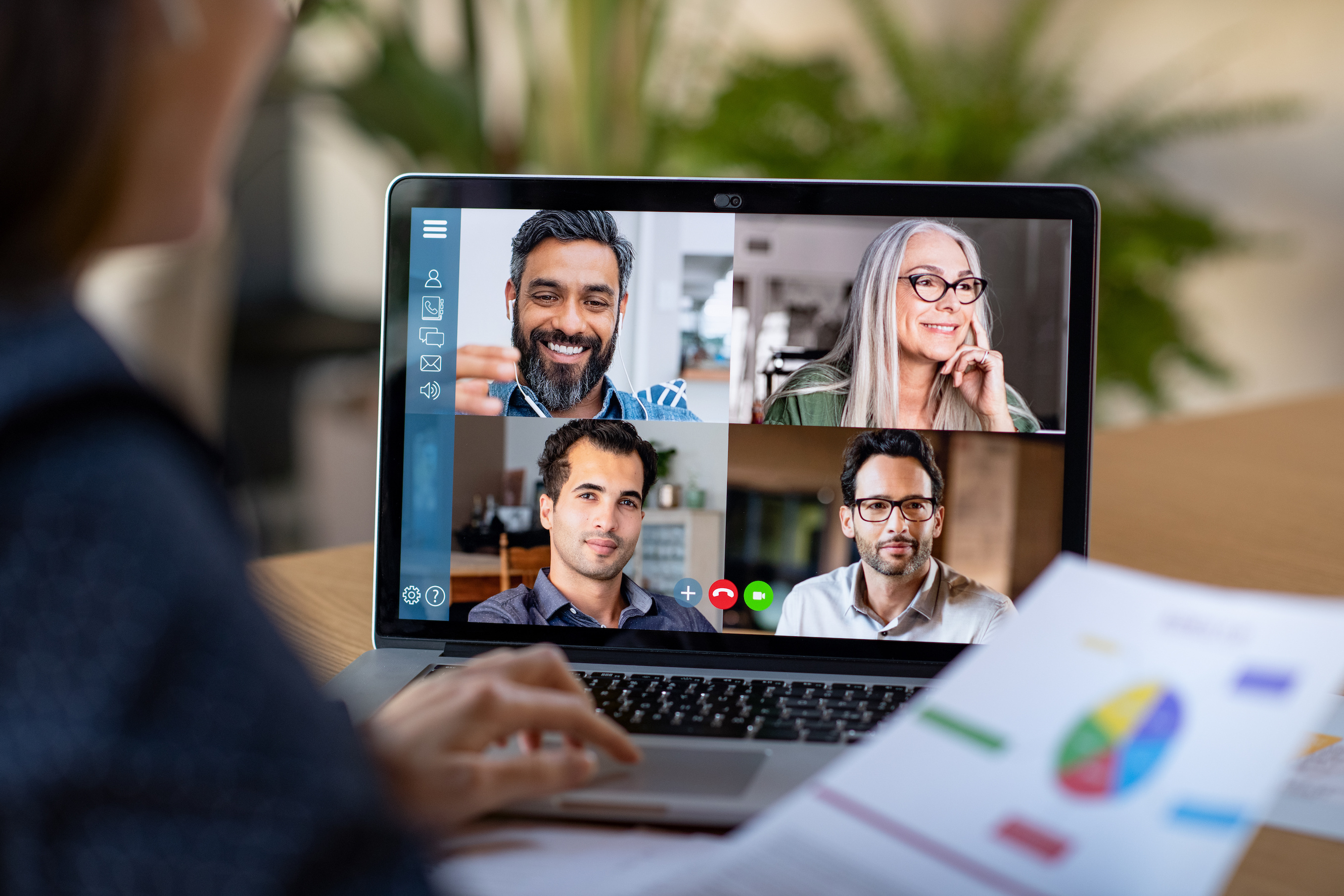 Woman in a video conference call on her computer