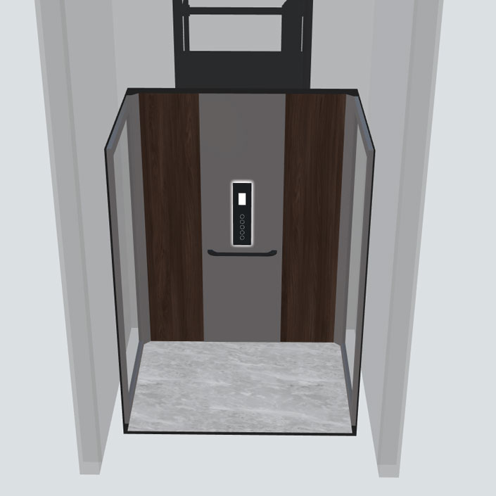 doorsnee vooraanzicht huislift cabine