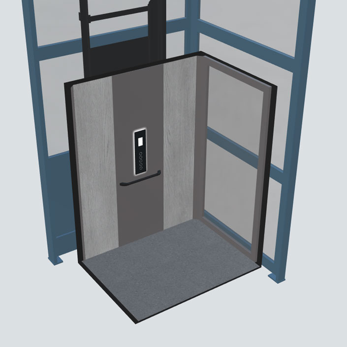 doorsnede huislift cabine