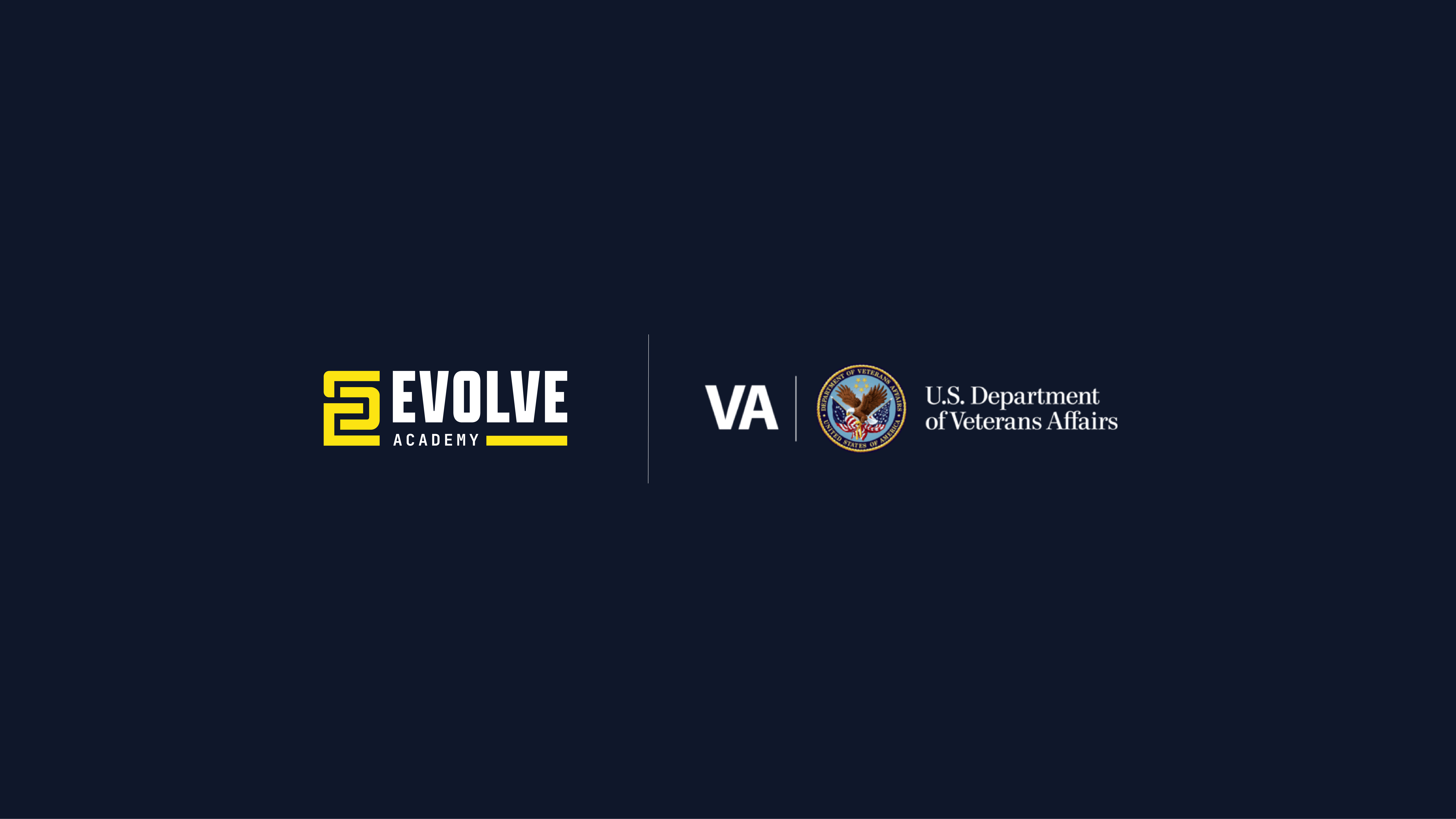 evolve academy logo next to the VA logo