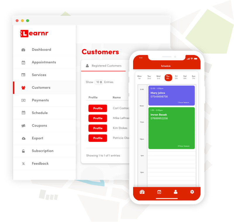 Driving Instructor App And Software Features Learnr Driver