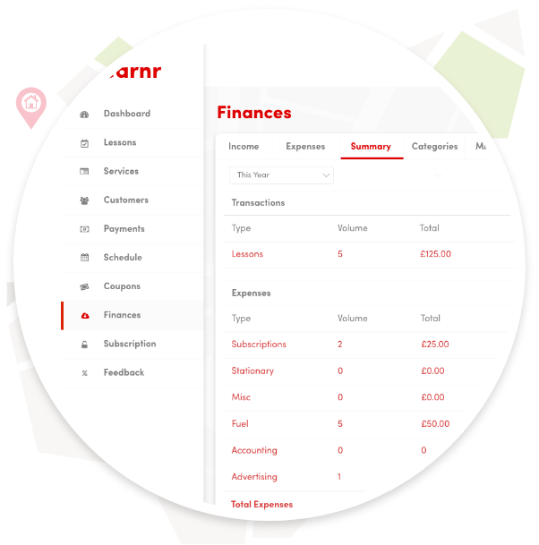 Driving Instructor App and Software Features | Learnr Driver