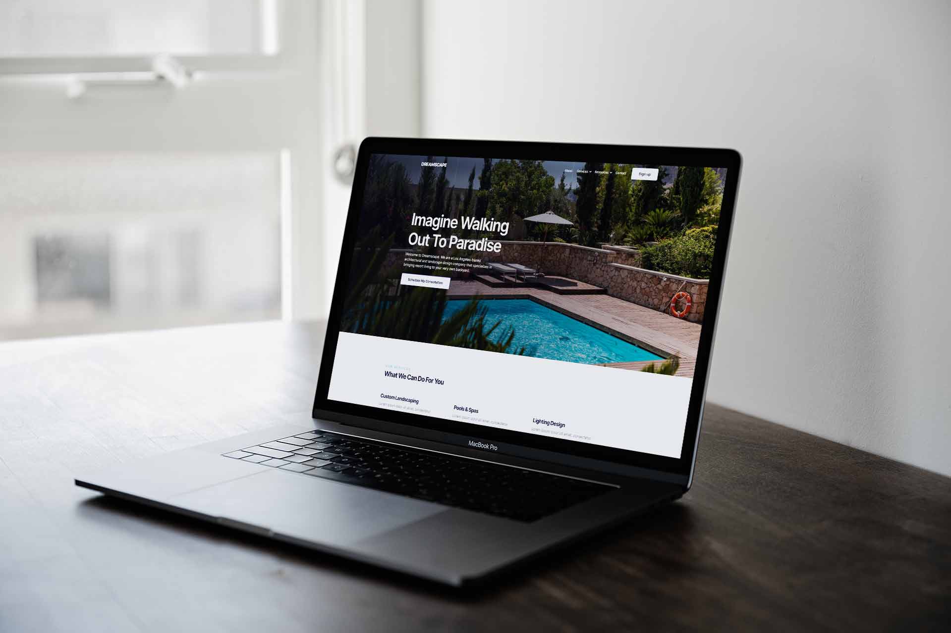 Landscape Website Design on a laptop