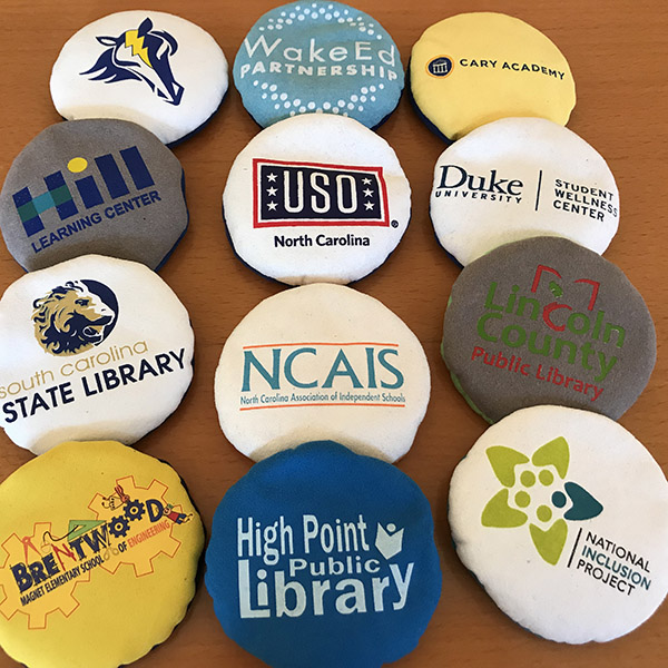 Custom Flop Balls for schools and libraries.